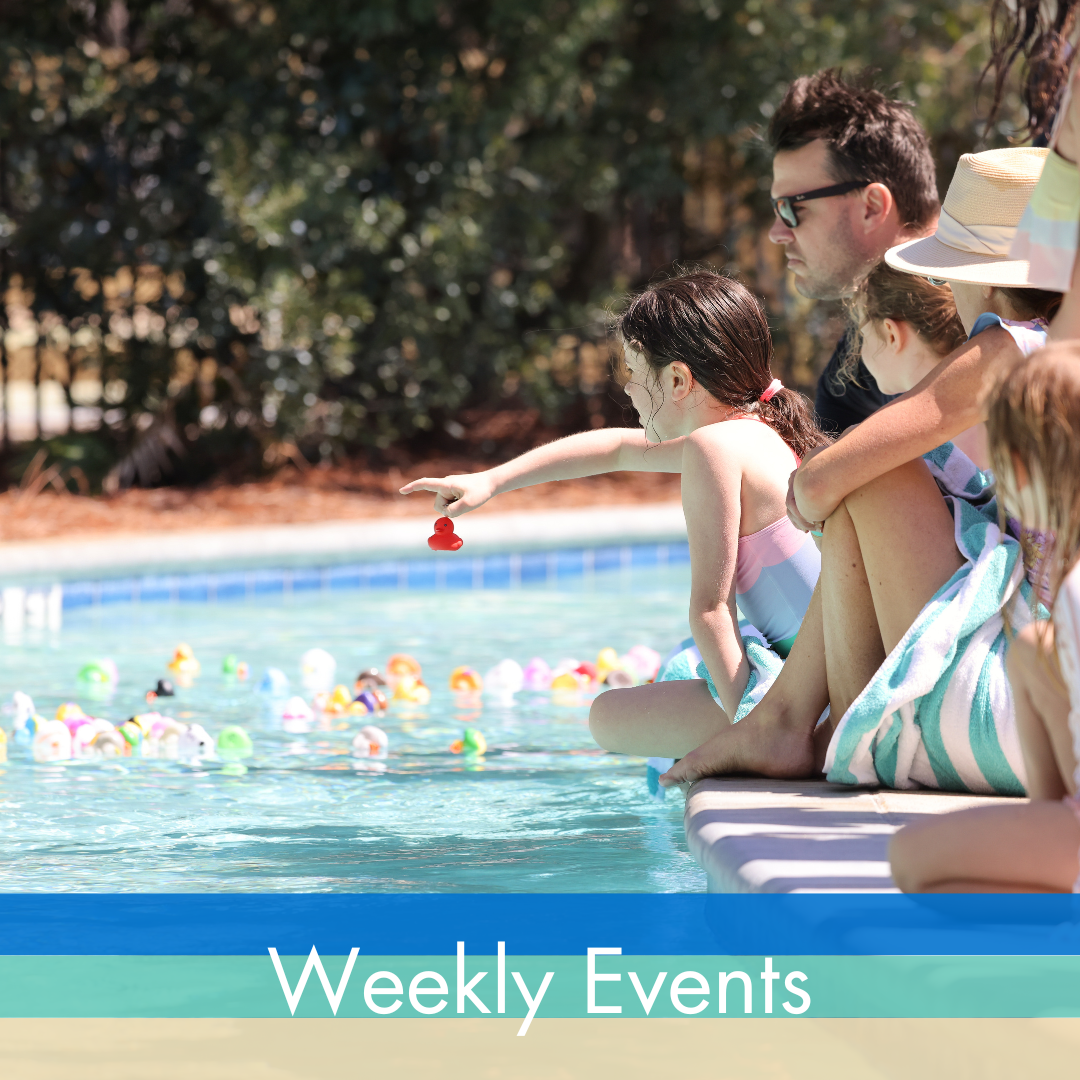 Rubber duck race in lazy river